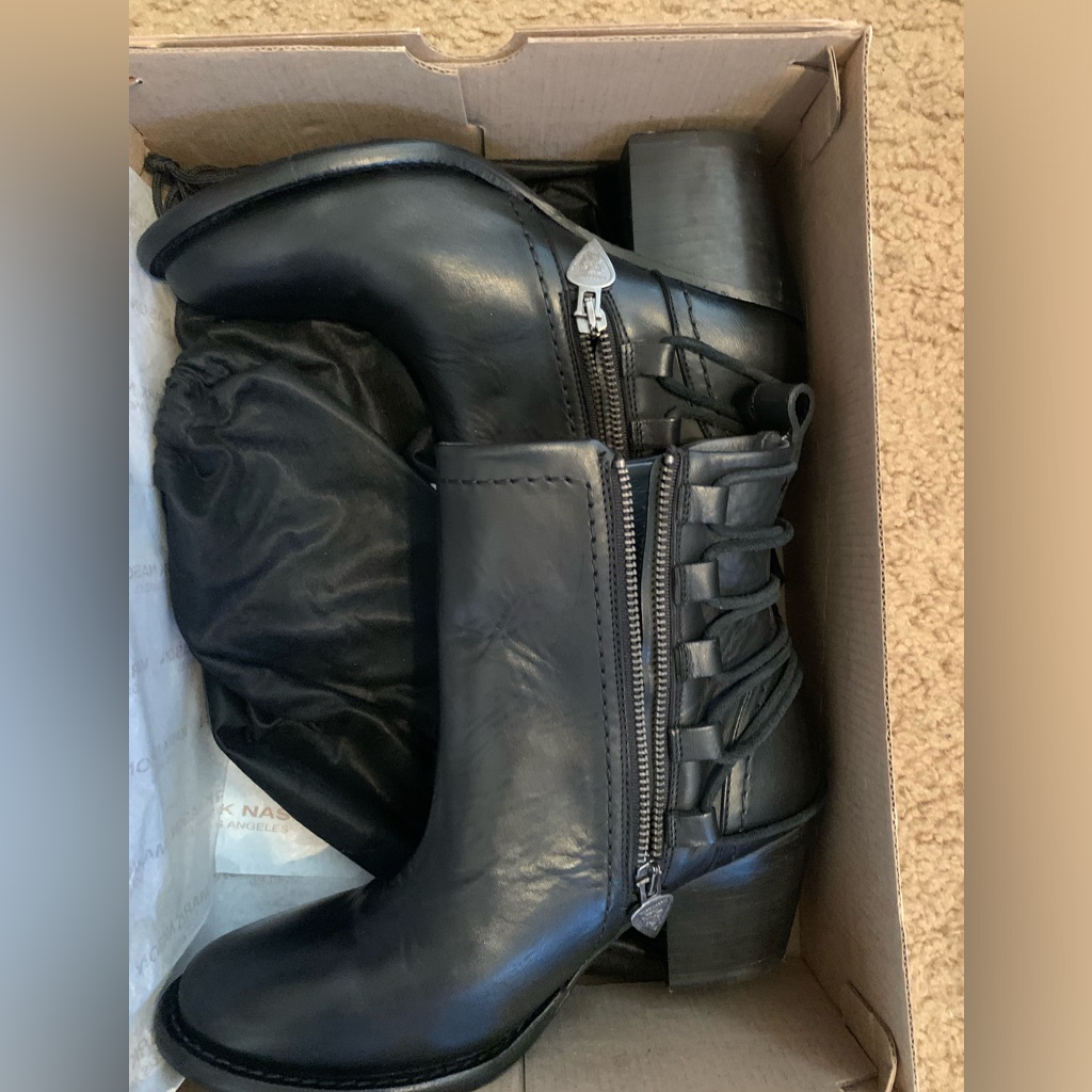Mark Nason Black Heeled Boots Brand New Never Worn With Tags